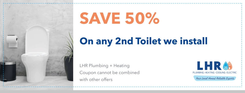Save 50% on a second toilet installation from LHR Plumbing + Heating