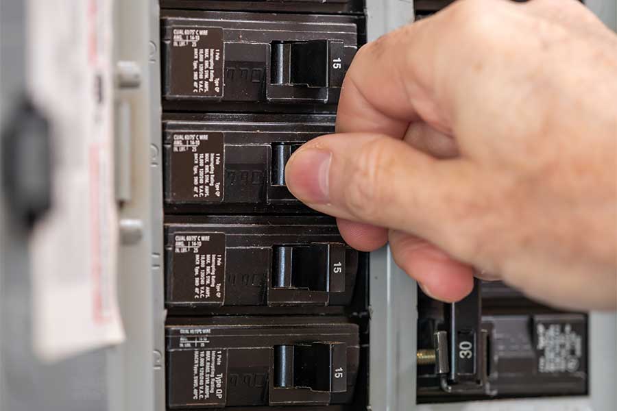 Circuit breaker installation completed by LHR electricians in Manchester, NH